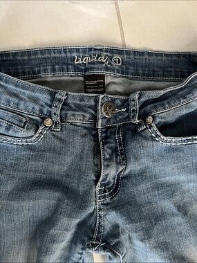 Jeans liquid distressed with embellishments. Vintage y2k